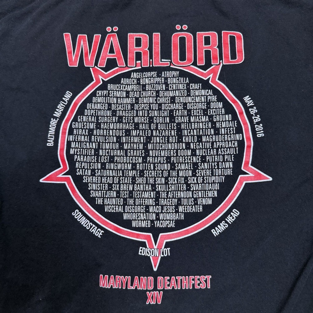 2016 XIV Maryland Deathfest L T-shirt Testament Samael Paradise Lost Grindcore - Picture 11 of 11